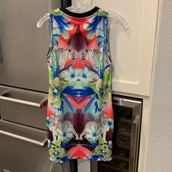 Topshop Tropical White Tiger Print Body-Con dress, Size 8 - Picture 7 of 8